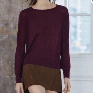 Zara Deep Burgundy Long Sleeve Top